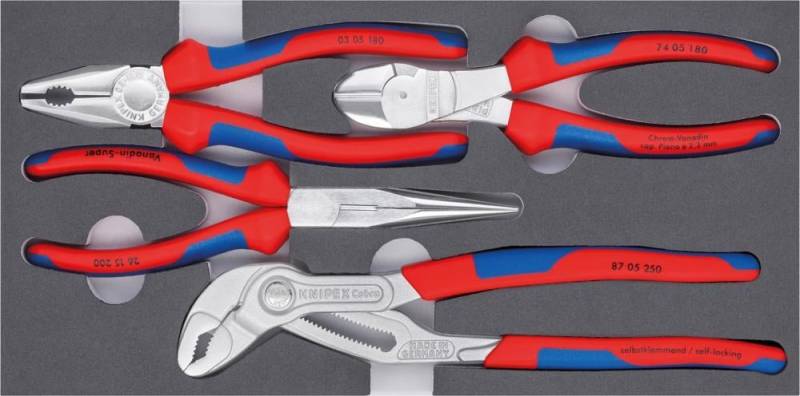 Zangen-Satz Basic verchromt mit Schaumeinlage 4-teilig KNIPEX Zangen-Satz Basic verchromt mit Schaumeinlage 4-teilig KNIPEX von EDE - Knipex