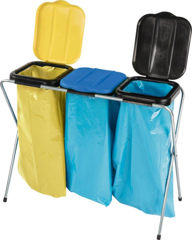 Abfallsamml. 3x120 l m.Deckel gelb/blau/schw von EDE - Nölle