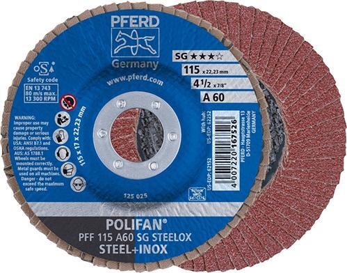 Fächerschleifscheibe gerade Korund 115X22mm K 60 Rüggeberg von EDE - Pferd