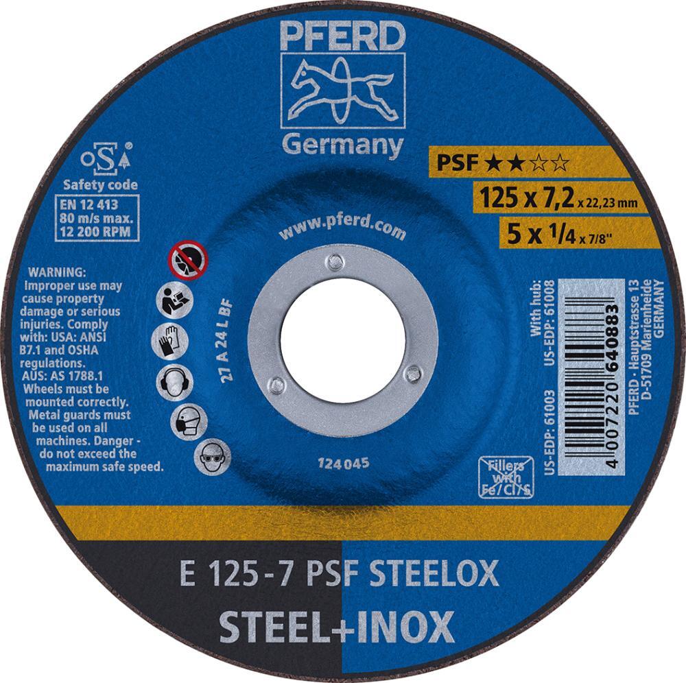Schruppscheibe gekröpft PSFSTEELOX 230x8mm PFERD von EDE - Pferd