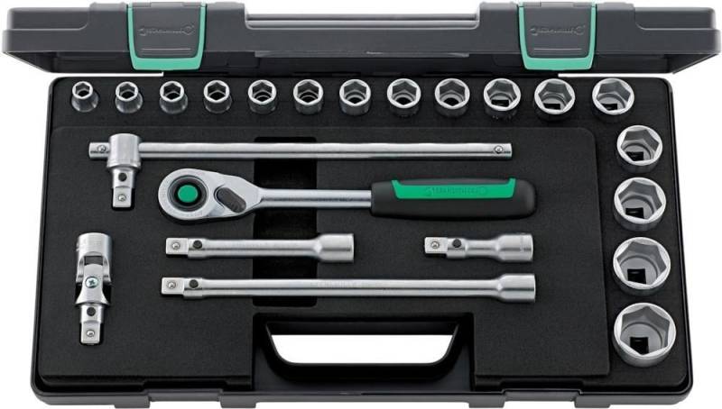 Steckschl.-Grt. 1/2" 22tlg. 52/16/6QR KN von EDE - Stahlwille