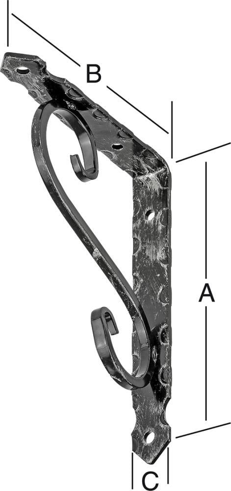 Schmiedeeiserne Konsole 200 x 150mm, schwarz Schmiedeeiserne Konsole 200 x 150mm, schwarz von EDE - Vormann