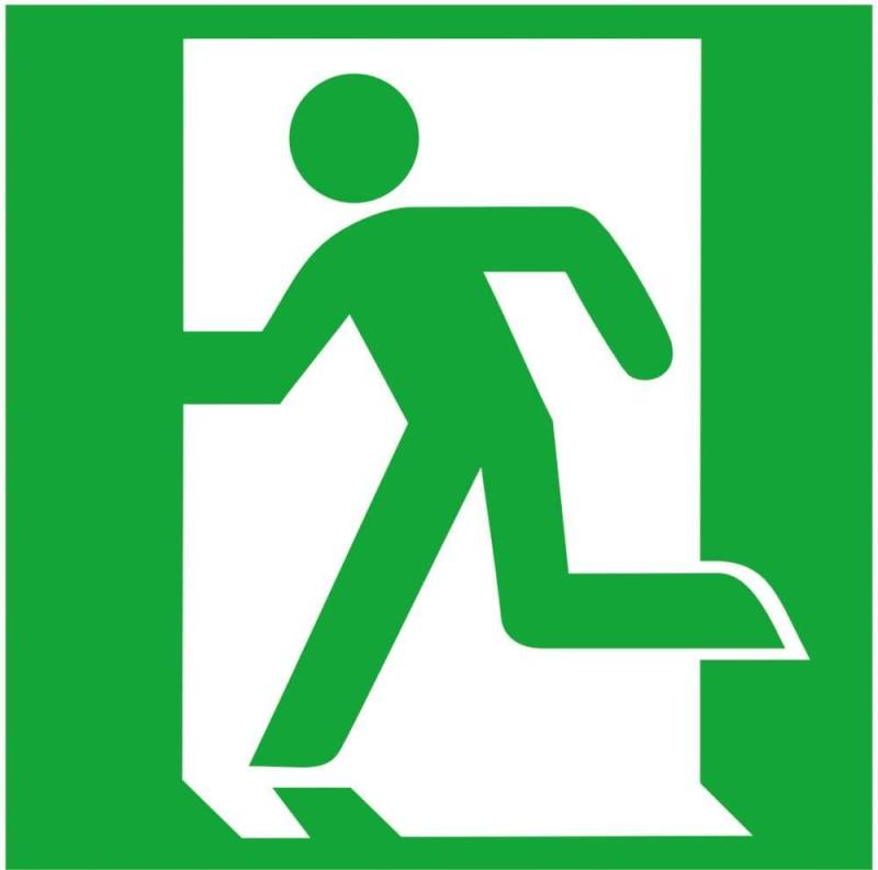 Rettungsz. 150x150mm,Fol.Rett.weg/Notausg. links Rettungsz. 150x150mm,Fol.Rett.weg/Notausg. links von EDE - Wolk