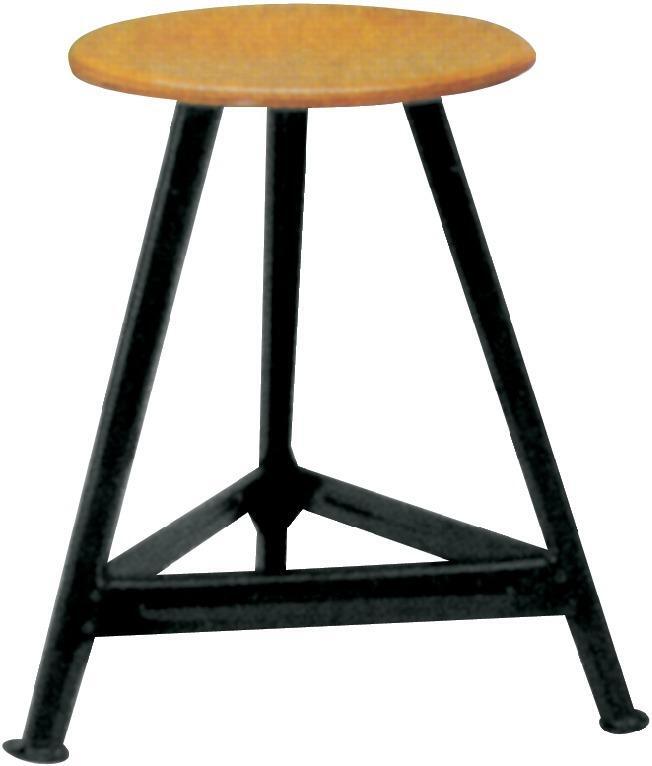 Bandstahl-Hocker 3 Beine, H600 mm RAL9005 von EDE