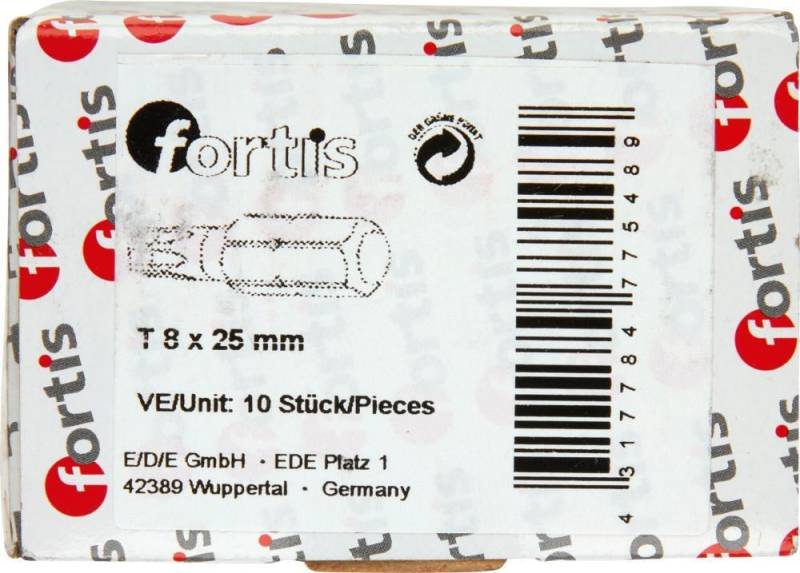 Bit zähhart 1/4" DIN3126 C6,3 T8x25mm 10er Pack FORTIS Bit zähhart 1/4" DIN3126 C6,3 T8x25mm 10er Pack FORTIS von EDE