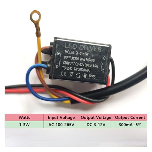 EDEDE LED Transformator LED Wasserdichter Treiber Netzteil 1-100w Volle String Deckenleuchte Wandfluter Lampe Transformator Konstantstrom Wasserdichtes Vorschaltgerät(1-3X1W Leather line) von EDEDE