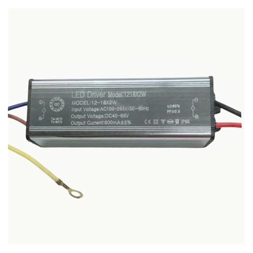 EDEDE LED Transformator LED Wasserdichter Treiber Netzteil 1-100w Volle String Deckenleuchte Wandfluter Lampe Transformator Konstantstrom Wasserdichtes Vorschaltgerät(12-18x3w Leather line) von EDEDE