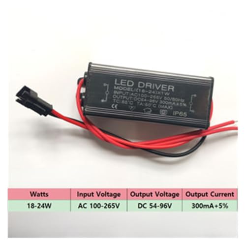 EDEDE LED Transformator LED Wasserdichter Treiber Netzteil 1-100w Volle String Deckenleuchte Wandfluter Lampe Transformator Konstantstrom Wasserdichtes Vorschaltgerät(18-24X1W Terminal Wire) von EDEDE