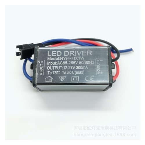EDEDE LED Transformator LED Wasserdichter Treiber Netzteil 1-100w Volle String Deckenleuchte Wandfluter Lampe Transformator Konstantstrom Wasserdichtes Vorschaltgerät(4-7X1W Terminal Wire) von EDEDE