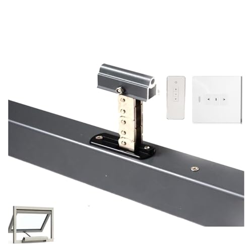 Schiebetorantrieb, 24V Smart Actuator Fensteröffner Elektromotor Schwarz Automatisches Schließen/Öffnen Oberlicht/Gewächshaus Tuya Smartlife(Kit2) von EDEDE