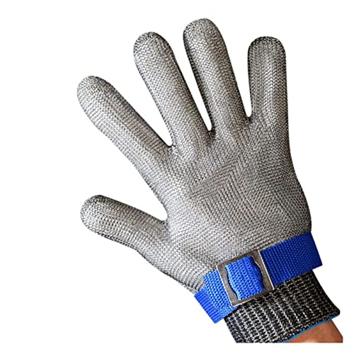 EDEDE Schnittschutzhandschuhe, 1 Stück schnittfeste Handschuhe Stichfestes Metallgitter Zimmerei Metzger Schneider Operation Handschuh Zimmerei Reparatur 5 Stahldraht Eisenwerkzeug(Silver Gray 3XL) von EDEDE