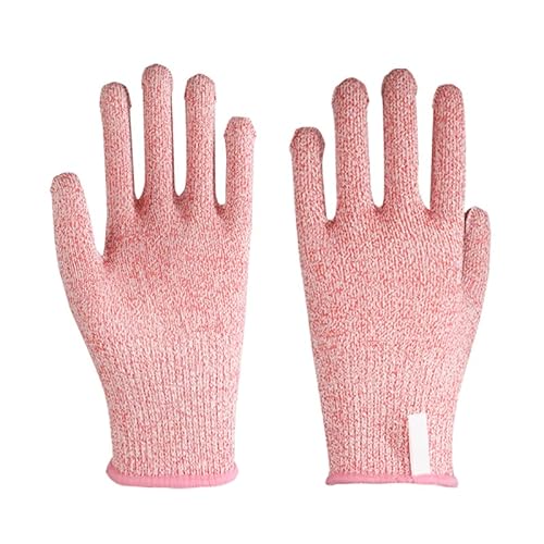 EDEDE Schnittschutzhandschuhe, Schnittfeste Handschuhe Anti-Messerschnitt HPPE Level 5 Sicherheitsarbeitshandschuhe Hochfeste grüne Gartenküchen-Schnittschutzhandschuhe(Rood,L) von EDEDE