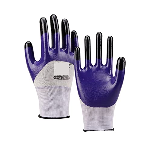 EDEDE Schnittschutzhandschuhe, Stärken Sie Finger-Nitril-Arbeitshandschuhe Glatte Polyester-Industrie-Handschuh-Sicherheitshandschuhe for BAU-Gartenarbeit-Handschuhe(1 Pair-m) von EDEDE