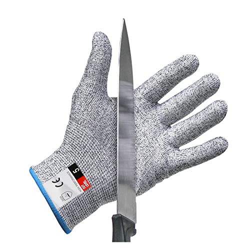 EDEDE Schnittschutzhandschuhe, Stufe 5 schnittfester stichfester Draht-Metallhandschuh Küchenschnitthandschuhe for Austernschälen von Fischen Gartenarbeitsschutzhandschuhe(Blue,Medium) von EDEDE