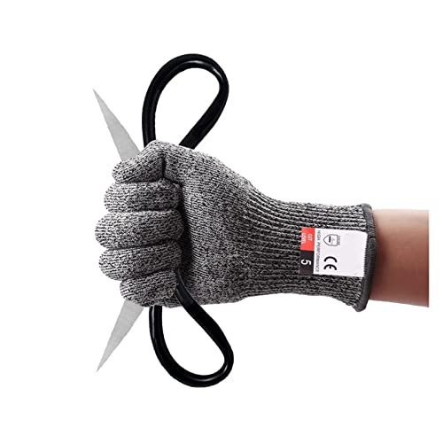 EDEDE Schnittschutzhandschuhe, Stufe 5 schnittfester stichfester Draht-Metallhandschuh Küchenschnitthandschuhe for Austernschälen von Fischen Gartenarbeitsschutzhandschuhe(Gris,XL) von EDEDE