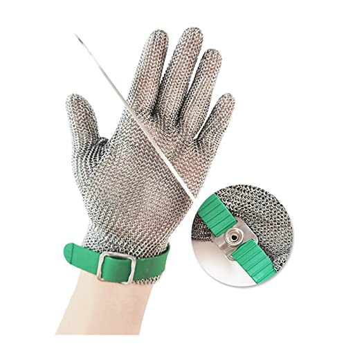 Schnittschutzhandschuhe, Edelstahl-Ring-Mesh-Handschuhe Anti-Cut-Messer-resistente Kettenhemd-Handschutz-Küchen-Metzger-Handschuhe gelten for Holzschnitzereien, Zimmerei- und Messerarbeiten(Medium) von EDEDE