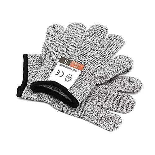 Schnittschutzhandschuhe, Schnittschutzhandschuhe Schnittfeste Garten-Küchenhandschuhe Grau Schwarz HPPE EN388 Schnittschutz-Arbeitshandschuhe der Stufe 5(Size L) von EDEDE