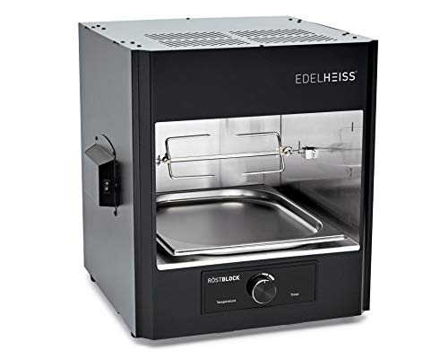 EDELHEISS Elektro Oberhitzegrill Röstblock, 2 Infrarotbrenner, LED-Display, Grillfläche 30 x 28,5 cm, Temperaturbereich: 200-750°C, Gesamtleistung: 2,65 kW, isoliertes Gehäuse, inkl. Rost-Heber von EDELHEISS