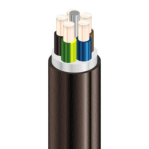 EDELIZON Erdkabel NYY-J 25m 5x2,5 mm² | VDE Starkstromkabel | Verwendung bei Elektroinstallation, im Innen- und Außenbereich, bei direkter Verlegung im Erdreich von EDELIZON