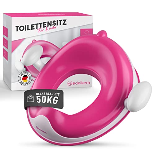 Edelkern Toilettensitz Kinder - Ergonomischer WC Sitz Kinder [bis 50kg] - Universeller Toilettenaufsatz Kinder mit Griffen - Sicherer Klositz für Kinder mit Spritzschutz - Mit Aufhängehaken von EDELKERN