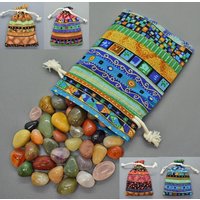 Echtes Natur-Set Edelsteine - Trommelsteine Halbedelsteine Im Bunten Baumwoll-Säckchen 3 Verschiedene Größen Verfügbar von EDELSTEINPLANET