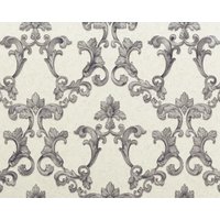 Barock Tapete EDEM 9085-27 heißgeprägte Vliestapete geprägt mit floralen 3D Ornamenten schimmernd weiß silber grau 10,65 m2 Barock Tapete EDEM 9085-27 heißgeprägte Vliestapete geprägt mit floralen 3D Ornamenten schimmernd weiß silber grau 10,65 m2 von EDEM