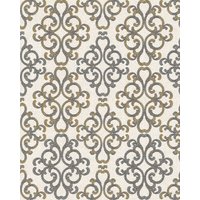 Edem - Barock Tapete 85037BR33 Tapete strukturiert mit Ornamenten glänzend creme hell-elfenbein platin-grau gold-gelb 5,33 m2 von EDEM
