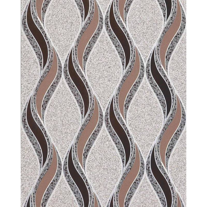 EDEM 1025-13 Tapete geschwungene Linien Ornamente Beige Braun Silber 10,05 m x 0,53 m 5,33 m2 Beige von EDEM