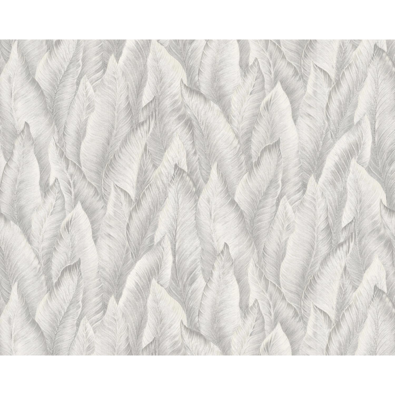 EDEM 420ST27 Präge Tapete Floral glitzernd Weiß hell-Grau Silber 1,06 m x 10,05 m 10,65 m2 Weiß von EDEM