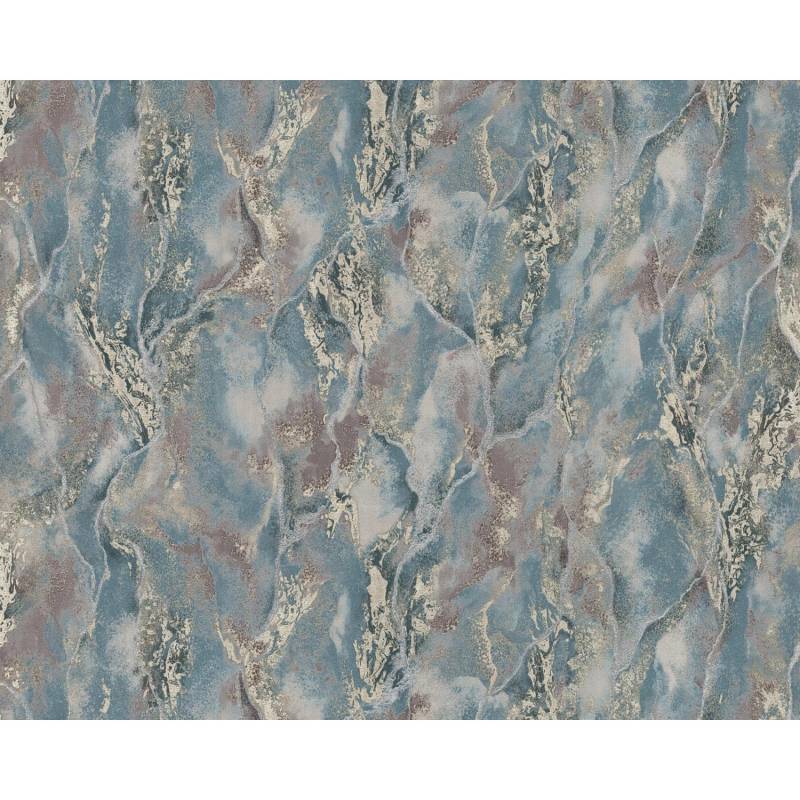 EDEM 421ST27 Grafik Tapete Spachteloptik Metallic Tauben-Blau Silber 1,06 m x 10,05 m 10,65 m2 Blau von EDEM