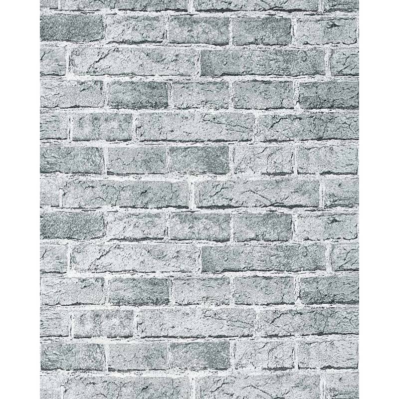 EDEM 583-26 3D Rustikale Vinyl Tapete Vintage Mauerstein Klinker Ziegel Brix Grau 10,05 m x 0,53 m 5,33 m2 Grau von EDEM