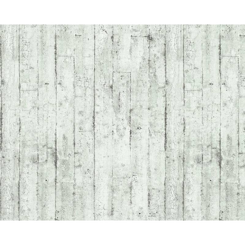 EDEM 81108BR00 Holz Tapete Shabby Chic Matt Weiß Grau Anthrazit 1,06 m x 10,05 m 10,65 m2 Weiß von EDEM