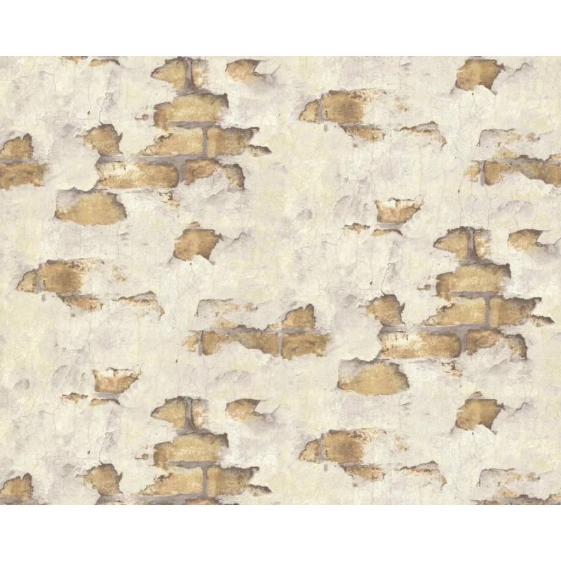 EDEM 819DN53 Stein Kacheln Tapete Spachteloptik Matt Creme ocker-Gelb 1,06 m x 10,05 m 10,65 m2 Creme von EDEM