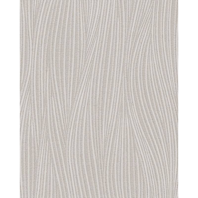 EDEM 82050BR56 Streifen Tapete geschwungene Linien glitzernd Grau Weiß 7,95 m2 0,53 m x 15,00 m 7,95 m2 Grau von EDEM