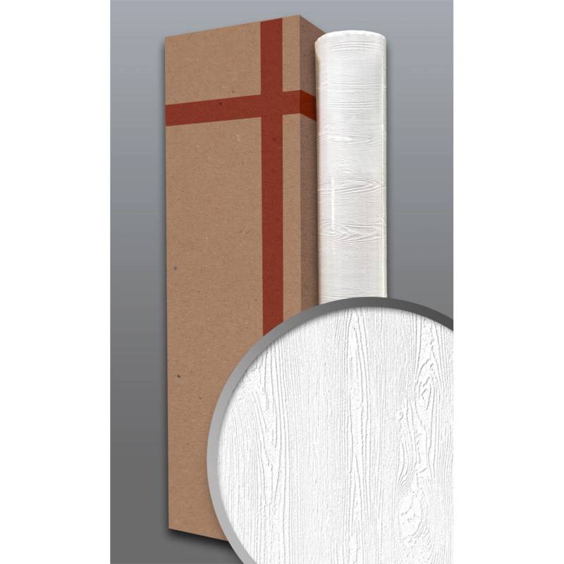 EDEM 83005BR60 Struktur-Tapete überstreichbar Holzoptik Weiß 106 m2 4 Rollen, 1 Karton mit 4 Rollen 106 m2 Weiß von EDEM