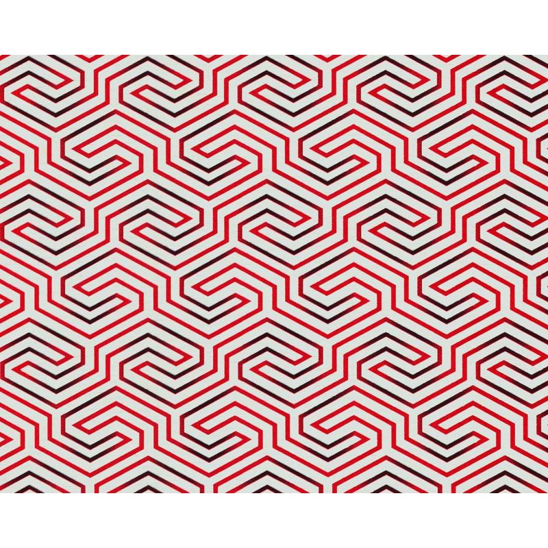 EDEM 84114BR90 Grafik Tapete Ornament Matt Weiß Himbeer-Rot Schwarz 1,06 m x 10,05 m 10,65 m2 Weiß von EDEM