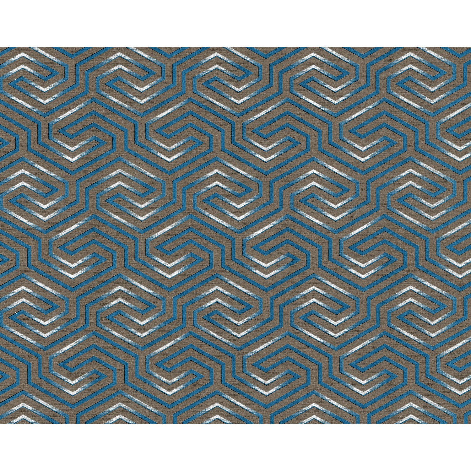 EDEM 84114BR92 Grafik Tapete Ornament metallische Akzente Braun Blau 1,06 m x 10,05 m 10,65 m2 Braun von EDEM