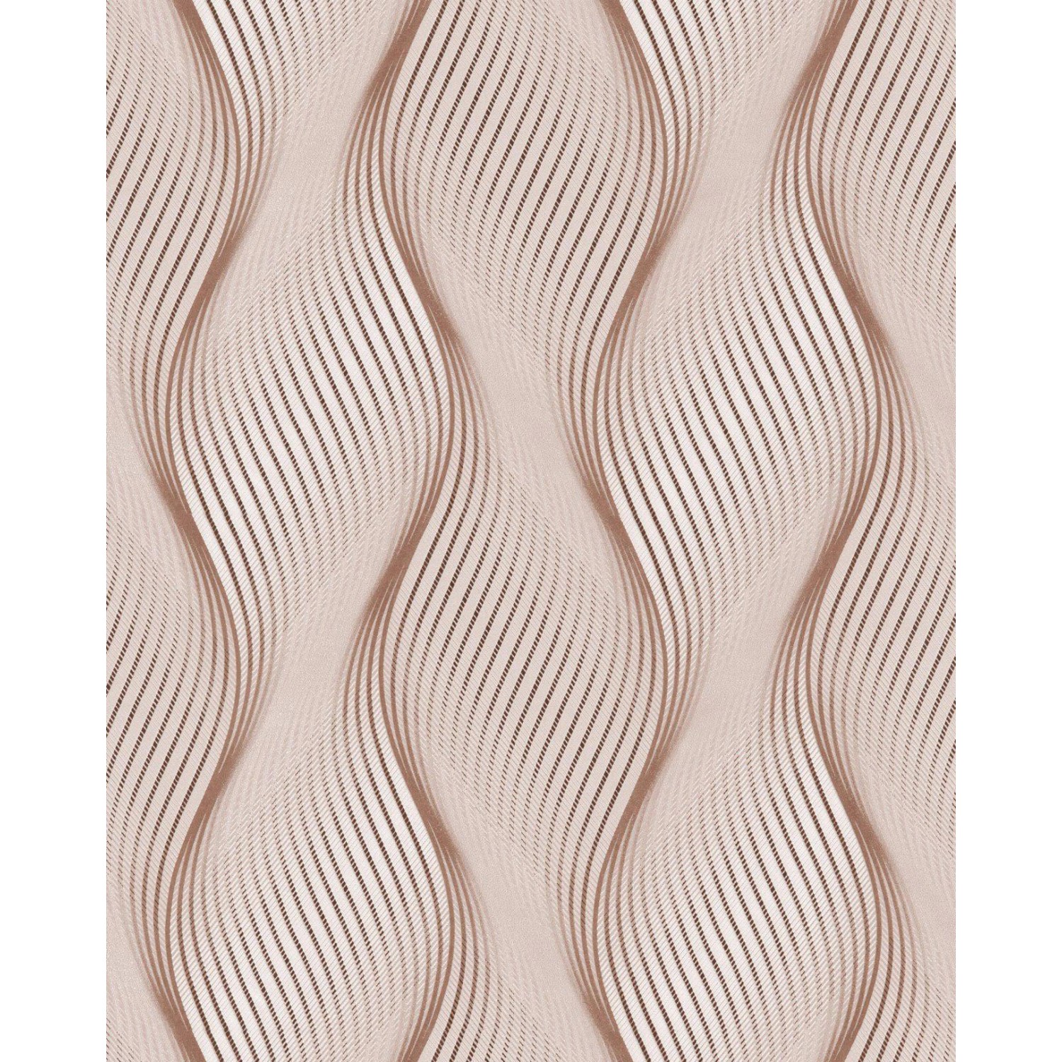 EDEM 85030BR33 Streifen Tapete geschwungene Linien Beige-Braun Weiß 0,53 m x 10,05 m 5,33 m2 Braun von EDEM