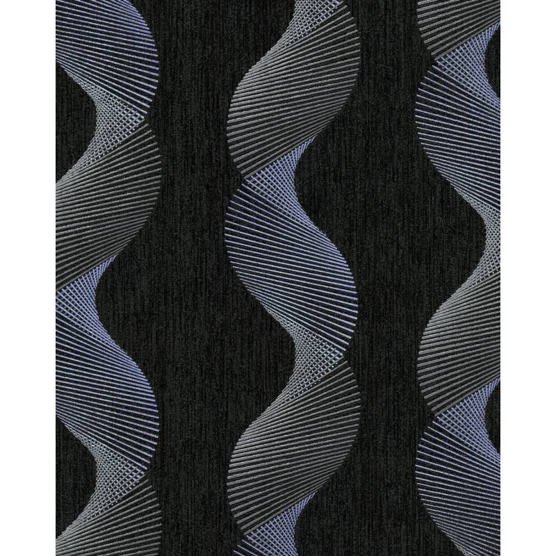 EDEM 85035BR36 Grafik Tapete geschwungene Linien Grau Violett-Blau 0,53 m x 10,05 m 5,33 m2 Anthrazit von EDEM