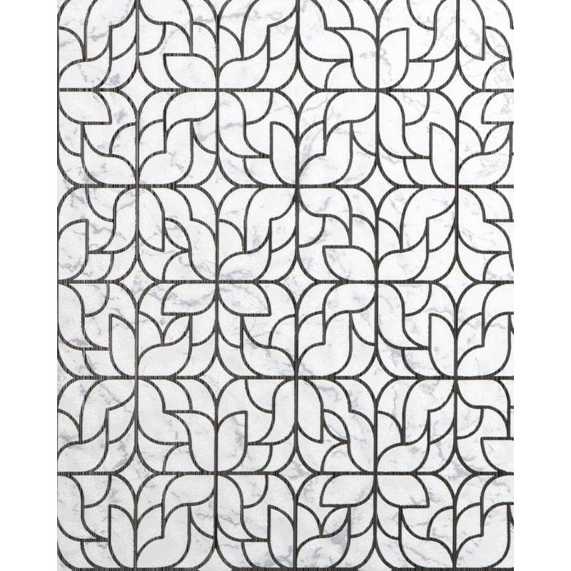 EDEM 85074BR30 Grafische Tapete mit Ornamenten Weiß hell-Grau Schwarz 0,53 m x 10,05 m 5,33 m2 Weiß von EDEM