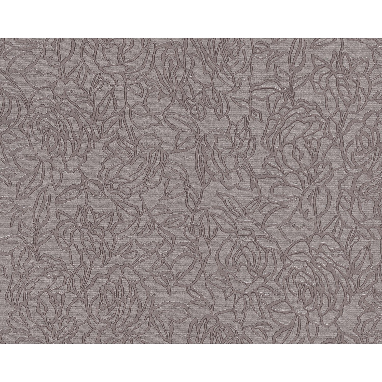EDEM 9040-22 Blumen Tapete Floral glänzend Grau Braun 1,06 m x 10,05 m 10,65 m2 Grau von EDEM
