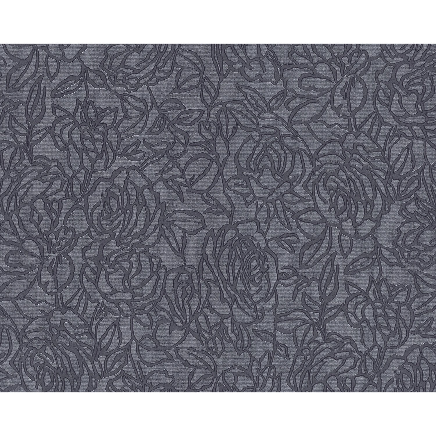 EDEM 9040-27 Blumen Tapete Floral glänzend Anthrazit Grau 1,06 m x 10,05 m 10,65 m2 Anthrazit von EDEM