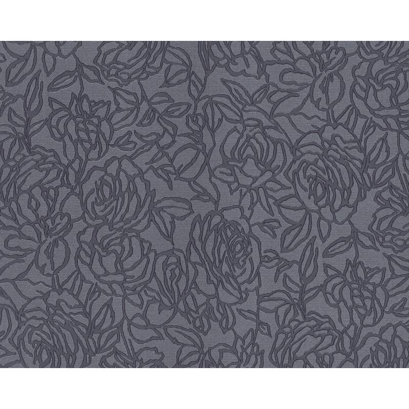 EDEM 9040-27 Blumen Tapete Floral glänzend Anthrazit Grau 1,06 m x 10,05 m 10,65 m2 Anthrazit von EDEM