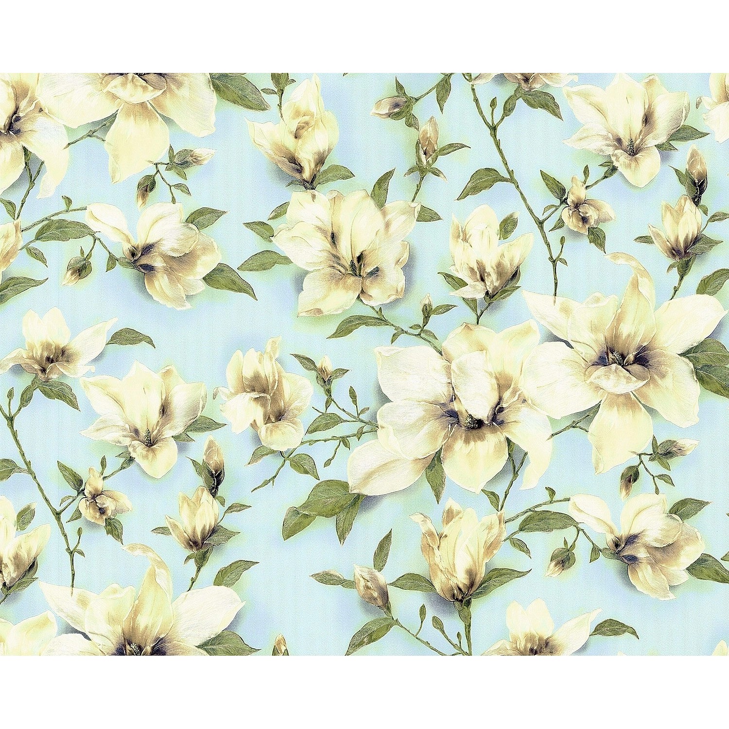 EDEM 9080-29 Blumen Tapete Floral Schimmernd Blau Grün Weiß 1,06 m x 10,05 m 10,65 m2 Blau EDEM 9080-29 Blumen Tapete Floral Schimmernd Blau Grün Weiß 1,06 m x 10,05 m 10,65 m2 Blau von EDEM