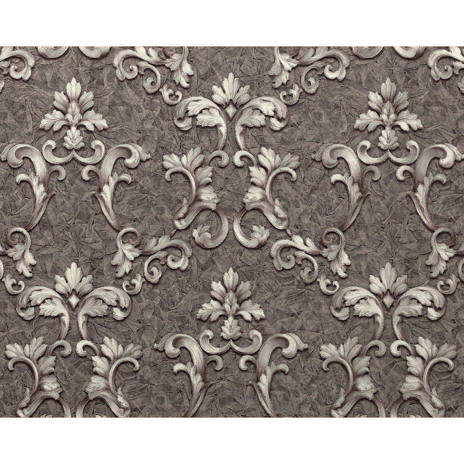 EDEM 9085-29 Barock Vliestapete Floral schimmernd Grau Silber Platin 1,06 m x 10,05 m 10,65 m2 Grau von EDEM