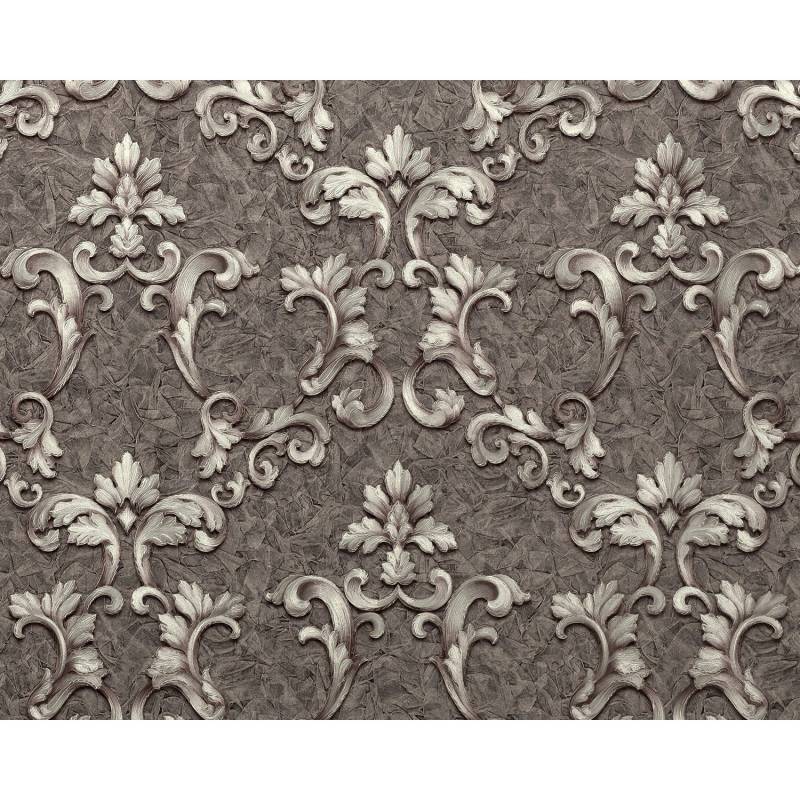 EDEM 9085-29 Barock Vliestapete Floral schimmernd Grau Silber Platin 1,06 m x 10,05 m 10,65 m2 Grau von EDEM
