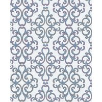Edem - Barock Tapete 85037BR30 Tapete strukturiert mit Ornamenten glänzend weiß türkis-blau lila silber 5,33 m2 von EDEM