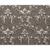 Barock Tapete Edem 9085-29 heißgeprägte Vliestapete geprägt mit floralen 3D Ornamenten schimmernd grau silber platin 10,65 m2 - grau von EDEM