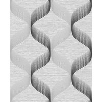 Edem - Retro Tapete 1034-10 Vinyltapete strukturiert mit grafischem Muster glitzernd silber grau anthrazit 5,33 m2 von EDEM