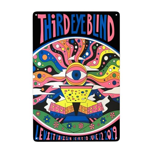 EDFRIDE Metall-Blechschild, 20,3 x 30,5 cm, "Third Eye" Rock Blind Band, Wandkunst, Dekorschilder für Bar, Zuhause, Wohnzimmer, Zuhause, Metallposter von EDFRIDE